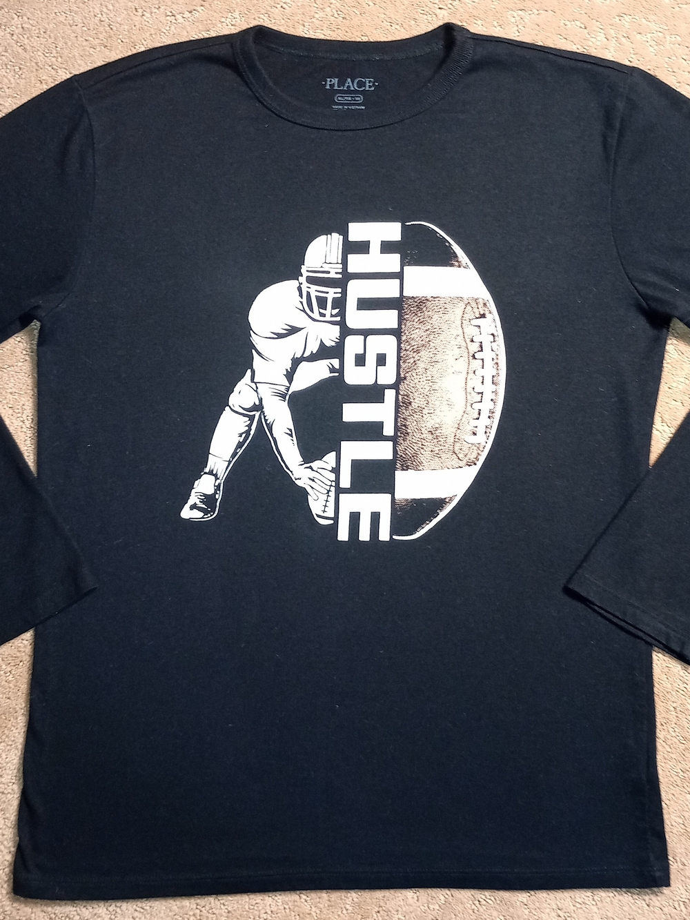 PLACE Boys Long Sleeve Football Tee Size XL